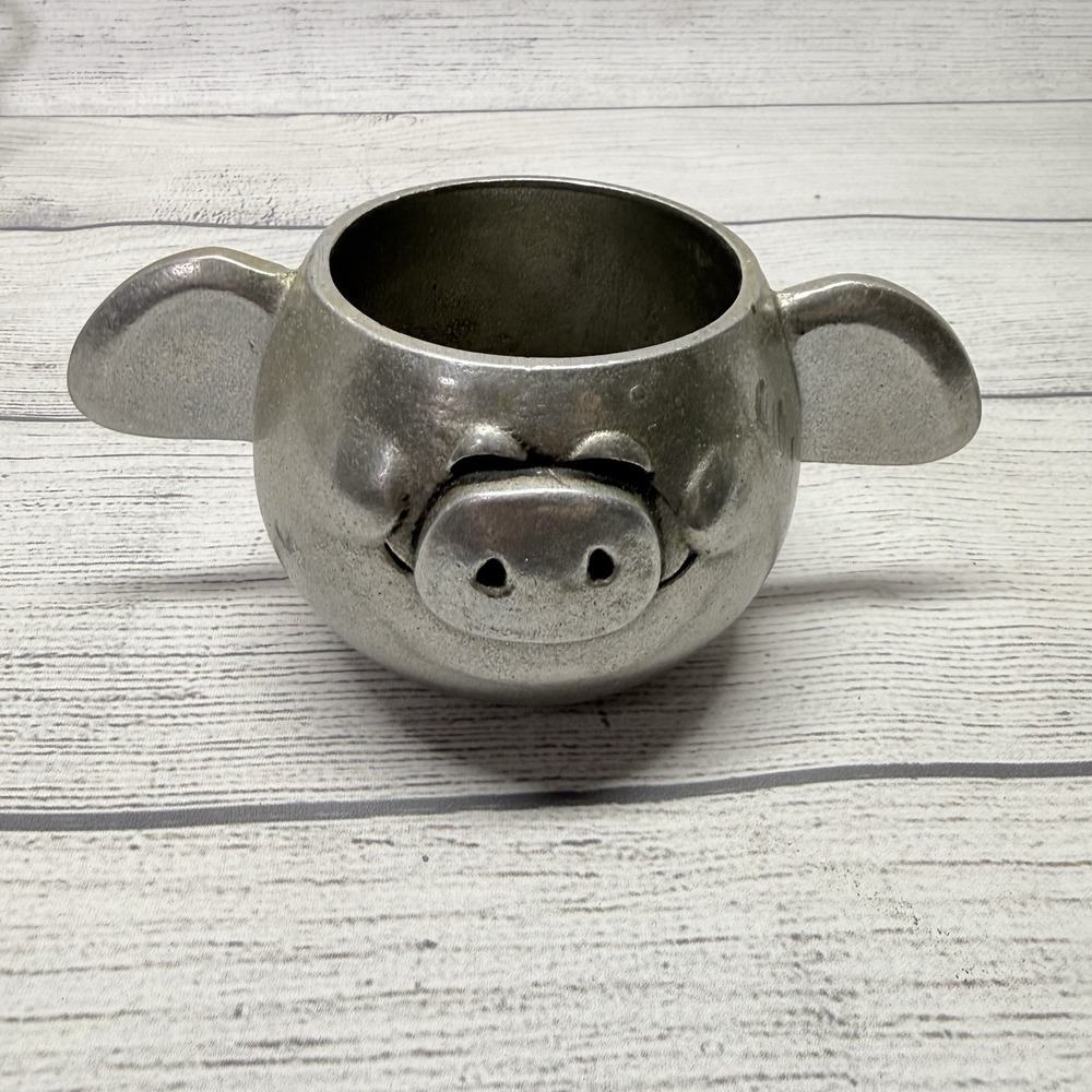 Wilton Armetale Smiling Pig Mug Cup Pewter